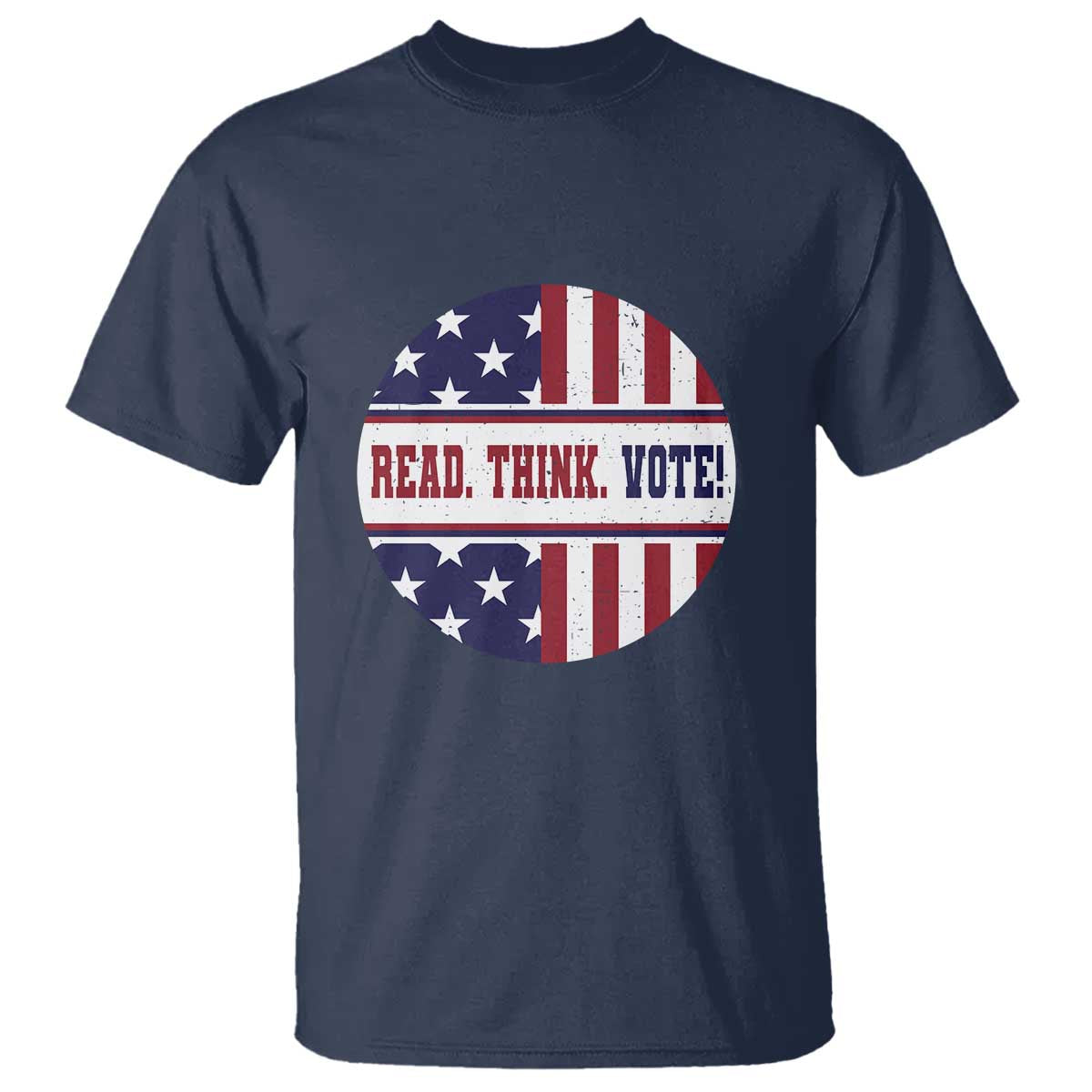 Read Think Vote T Shirt Presidential Election 2024 Vintage American Flag - Wonder Print Shop