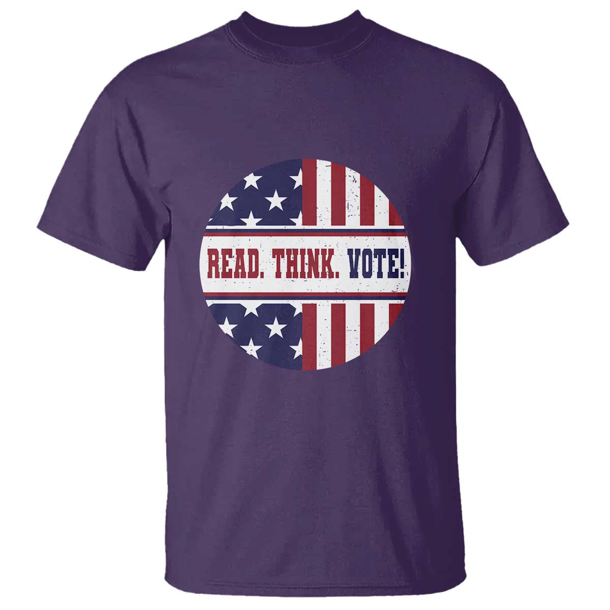 Read Think Vote T Shirt Presidential Election 2024 Vintage American Flag - Wonder Print Shop
