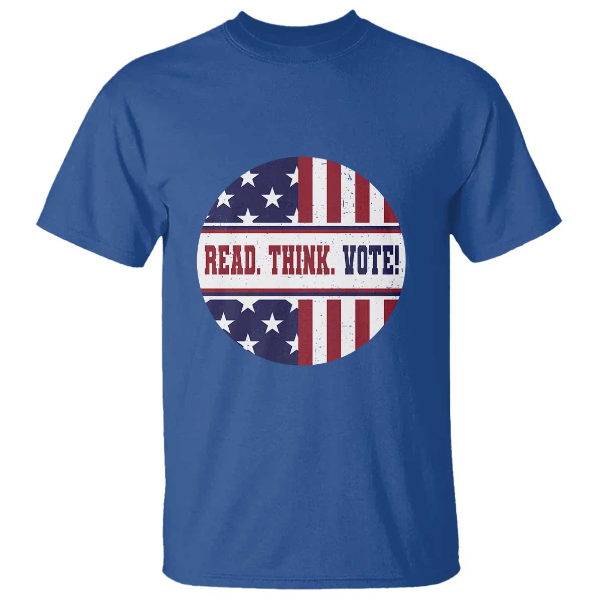 Read Think Vote T Shirt Presidential Election 2024 Vintage American Flag - Wonder Print Shop