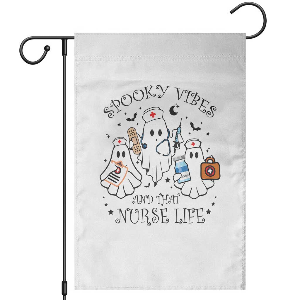 Halloween Nurse Garden Flag Spooky Vibes And That Nurse Life Ghost - Wonder Print Shop