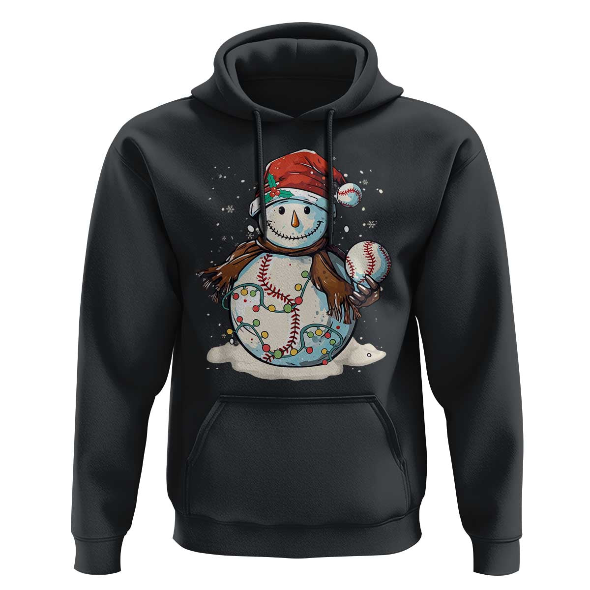 Funny Christmas Baseball Hoodie Cute Snowman Baseball Players Santa Hat