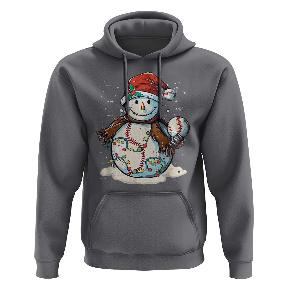 Funny Christmas Baseball Hoodie Cute Snowman Baseball Players Santa Hat