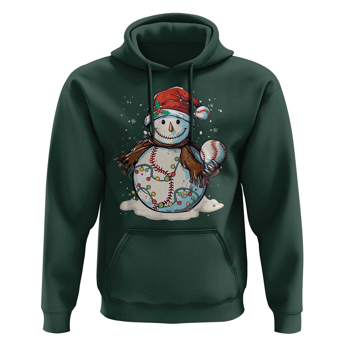 Funny Christmas Baseball Hoodie Cute Snowman Baseball Players Santa Hat