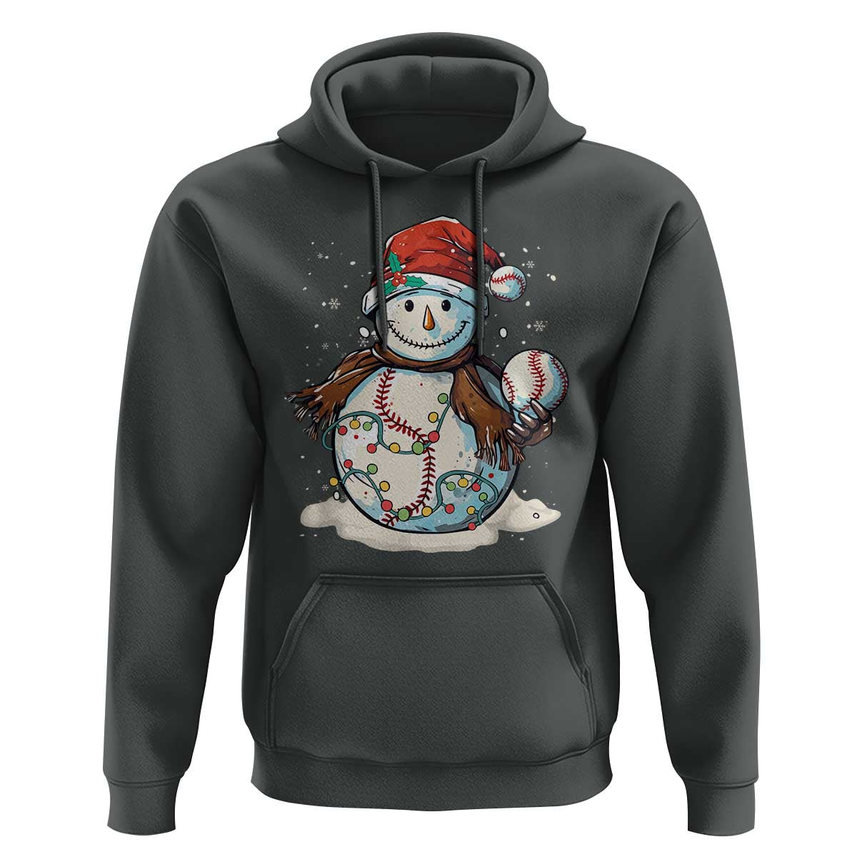 Funny Christmas Baseball Hoodie Cute Snowman Baseball Players Santa Hat