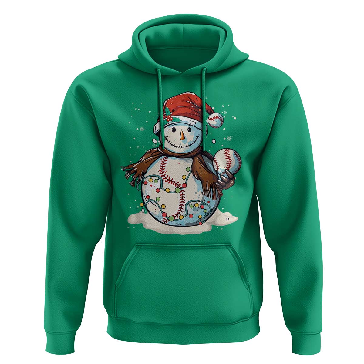 Funny Christmas Baseball Hoodie Cute Snowman Baseball Players Santa Hat