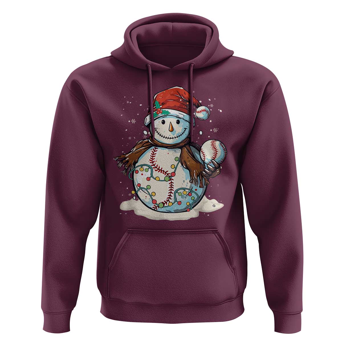 Funny Christmas Baseball Hoodie Cute Snowman Baseball Players Santa Hat