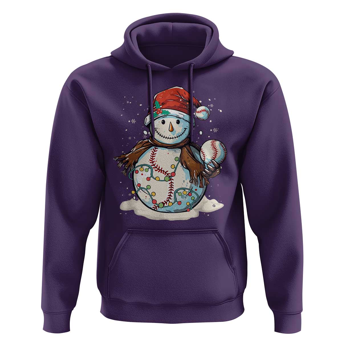Funny Christmas Baseball Hoodie Cute Snowman Baseball Players Santa Hat