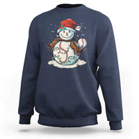 Funny Christmas Baseball Sweatshirt Cute Snowman Baseball Players Santa Hat - Wonder Print Shop