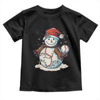 Funny Christmas Baseball Toddler T Shirt Cute Snowman Baseball Players Santa Hat
