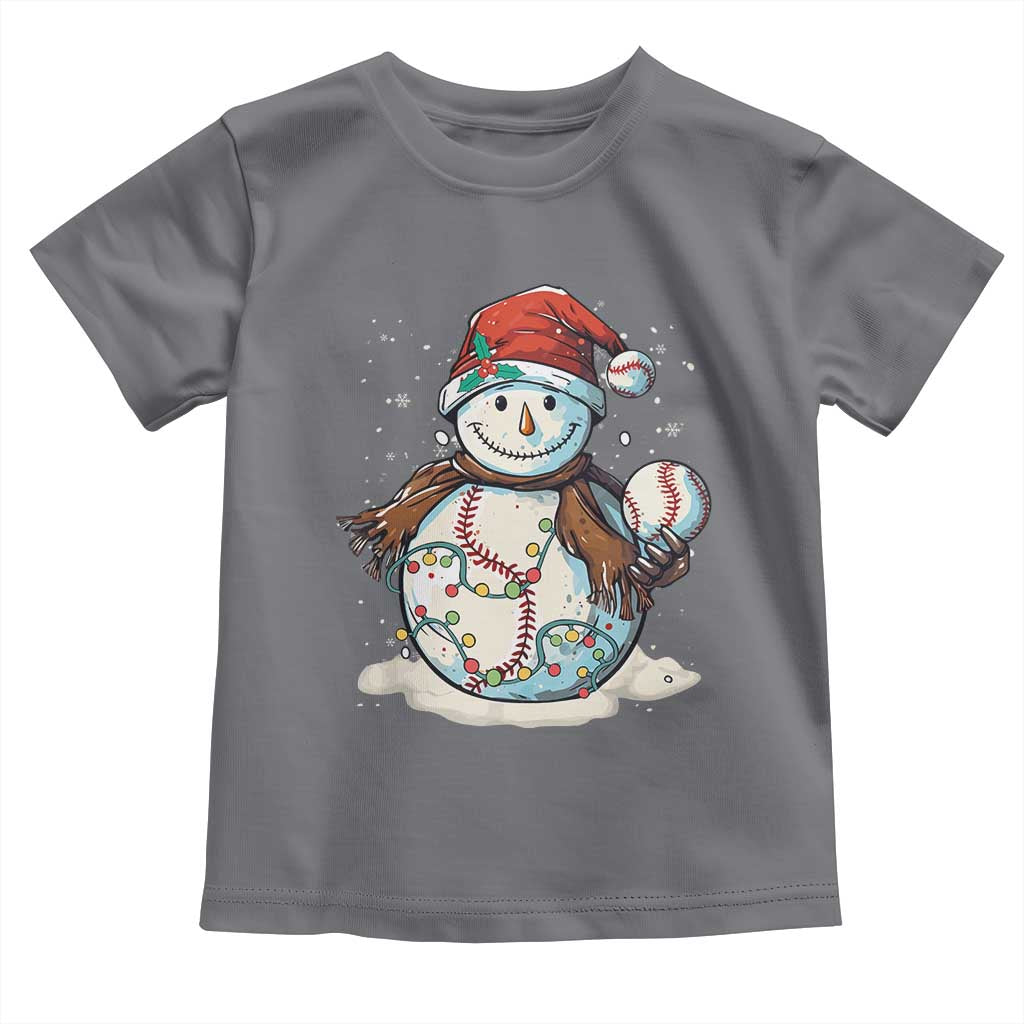 Funny Christmas Baseball Toddler T Shirt Cute Snowman Baseball Players Santa Hat