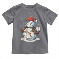Funny Christmas Baseball Toddler T Shirt Cute Snowman Baseball Players Santa Hat