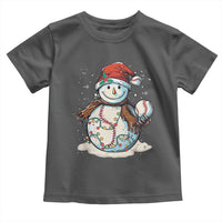 Funny Christmas Baseball Toddler T Shirt Cute Snowman Baseball Players Santa Hat