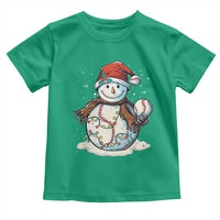 Funny Christmas Baseball Toddler T Shirt Cute Snowman Baseball Players Santa Hat