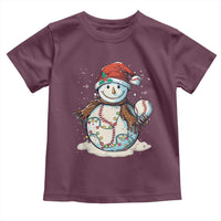 Funny Christmas Baseball Toddler T Shirt Cute Snowman Baseball Players Santa Hat
