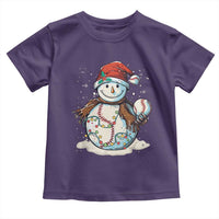 Funny Christmas Baseball Toddler T Shirt Cute Snowman Baseball Players Santa Hat
