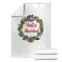 Christmas In Mexico Throw Blanket Feliz Navidad Xmas Wreath - Wonder Print Shop