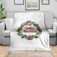 Christmas In Mexico Throw Blanket Feliz Navidad Xmas Wreath - Wonder Print Shop