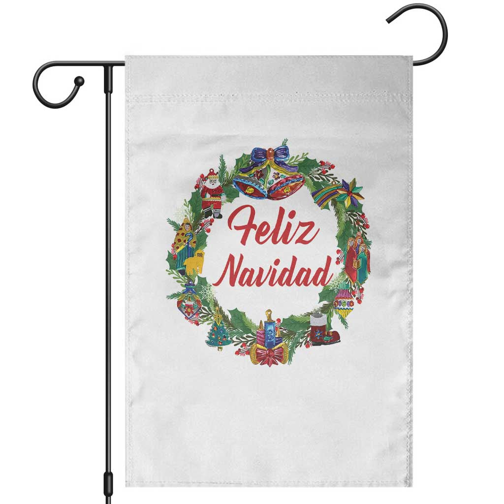 Christmas In Mexico Garden Flag Feliz Navidad Xmas Wreath - Wonder Print Shop