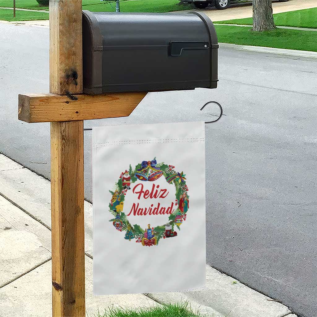Christmas In Mexico Garden Flag Feliz Navidad Xmas Wreath - Wonder Print Shop