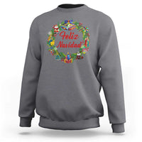Christmas In Mexico Sweatshirt Feliz Navidad Xmas Wreath - Wonder Print Shop