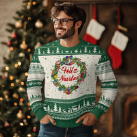 Xmas In Mexico Ugly Christmas Sweater Feliz Navidad Xmas Wreath - Wonder Print Shop
