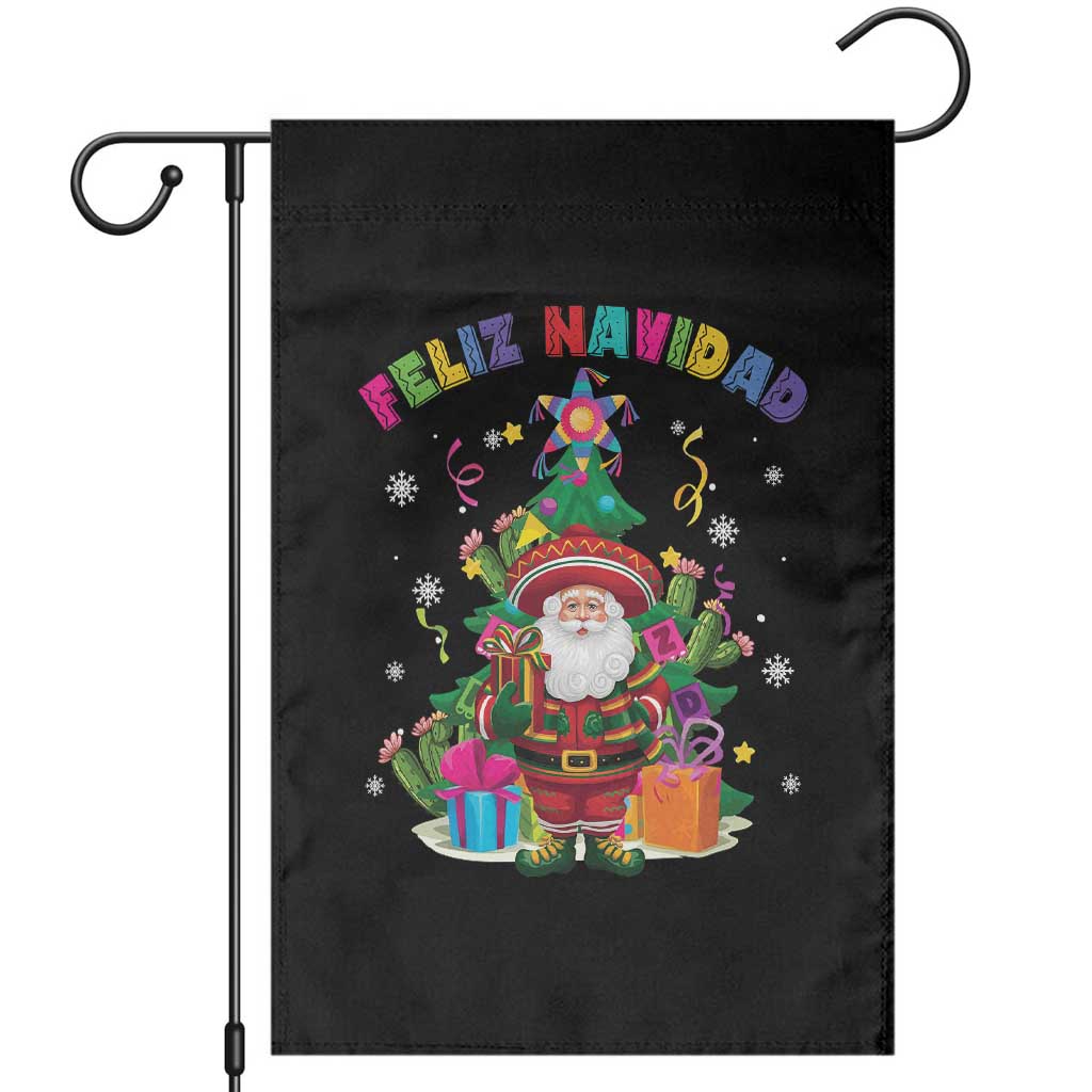 Funny Christmas In Mexico Garden Flag Feliz Navidad Sombrero Santa Xmas Tree - Wonder Print Shop