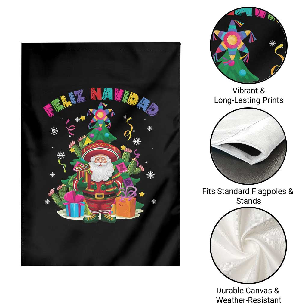 Funny Christmas In Mexico Garden Flag Feliz Navidad Sombrero Santa Xmas Tree - Wonder Print Shop