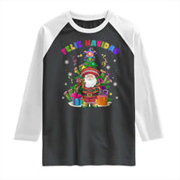 Funny Christmas In Mexico Raglan Shirt Feliz Navidad Sombrero Santa Xmas Tree - Wonder Print Shop