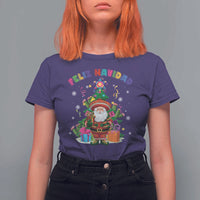Funny Christmas In Mexico T Shirt For Women Feliz Navidad Sombrero Santa Xmas Tree - Wonder Print Shop