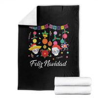 Feliz Navidad Throw Blanket Funny Christmas In Mexico Sugar Skull Pinata Star - Wonder Print Shop