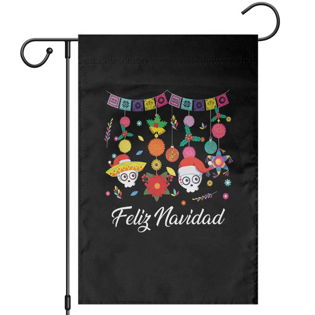 Feliz Navidad Garden Flag Funny Christmas In Mexico Sugar Skull Pinata Star - Wonder Print Shop