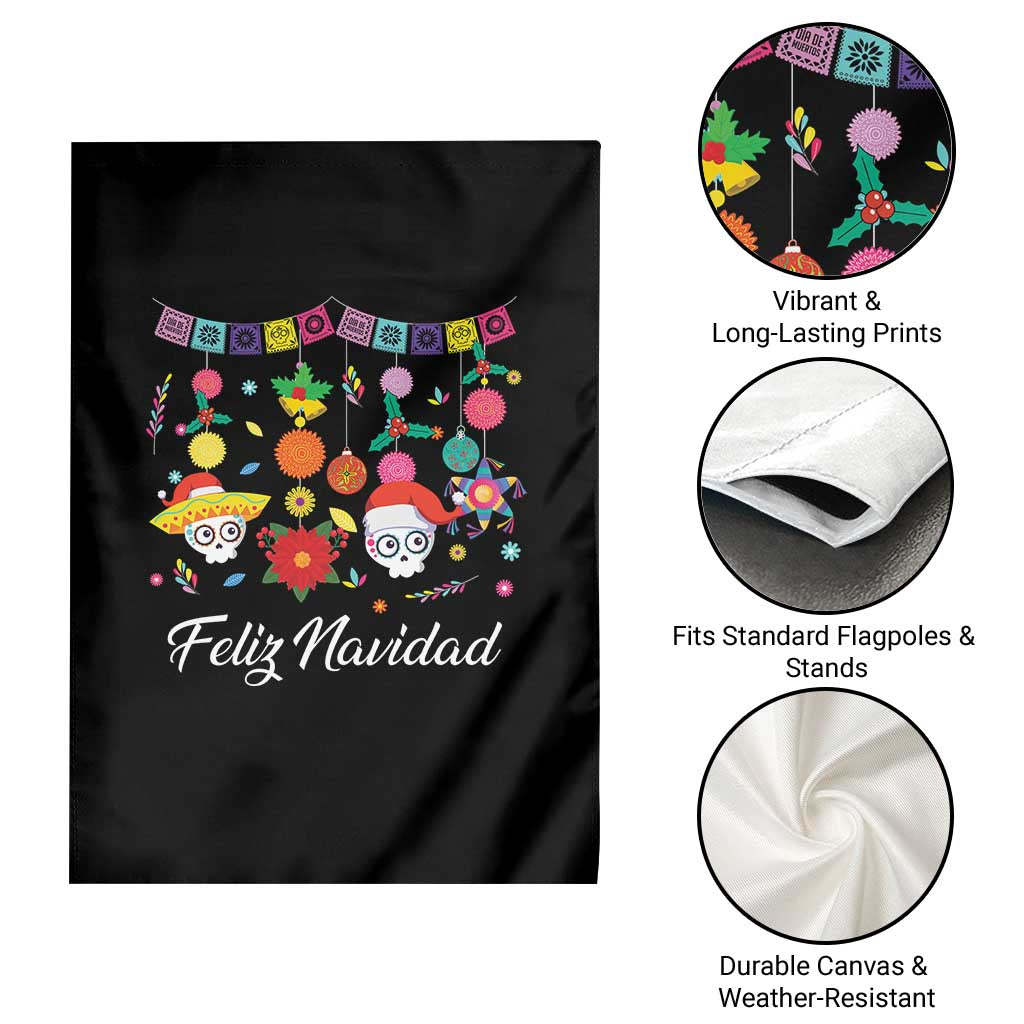Feliz Navidad Garden Flag Funny Christmas In Mexico Sugar Skull Pinata Star - Wonder Print Shop