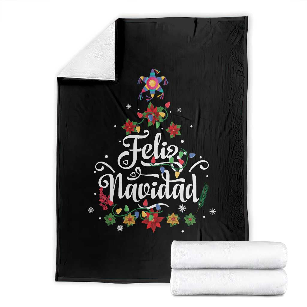Christmas In Mexico Throw Blanket Feliz Navidad Pinata Star Xmas Tree - Wonder Print Shop