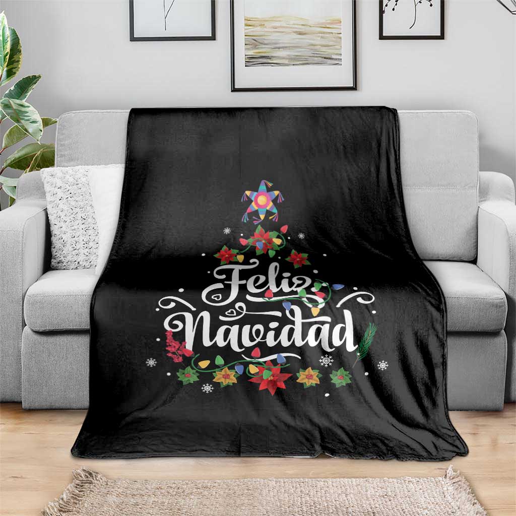 Christmas In Mexico Throw Blanket Feliz Navidad Pinata Star Xmas Tree - Wonder Print Shop
