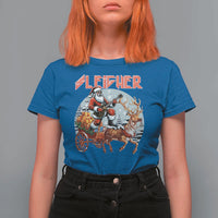 Funny Santa Heavy Metal Christmas T Shirt For Women Sleigher Xmas Rock & Roll - Wonder Print Shop