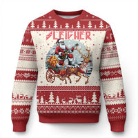 Funny Santa Heavy Metal Xmas Ugly Christmas Sweater Sleigher Xmas Rock & Roll - Wonder Print Shop