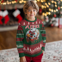 Funny Black Santa Heavy Metal Xmas Ugly Christmas Sweater Sleigher Xmas Rock & Roll - Wonder Print Shop