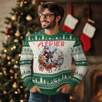 Funny Black Santa Heavy Metal Xmas Ugly Christmas Sweater Sleigher Xmas Rock & Roll - Wonder Print Shop