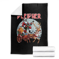 Funny Santa Heavy Metal Christmas Throw Blanket Sleigher Xmas Rock & Roll - Wonder Print Shop