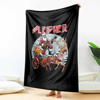 Funny Santa Heavy Metal Christmas Throw Blanket Sleigher Xmas Rock & Roll - Wonder Print Shop