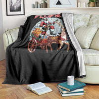 Funny Santa Heavy Metal Christmas Throw Blanket Sleigher Xmas Rock & Roll - Wonder Print Shop