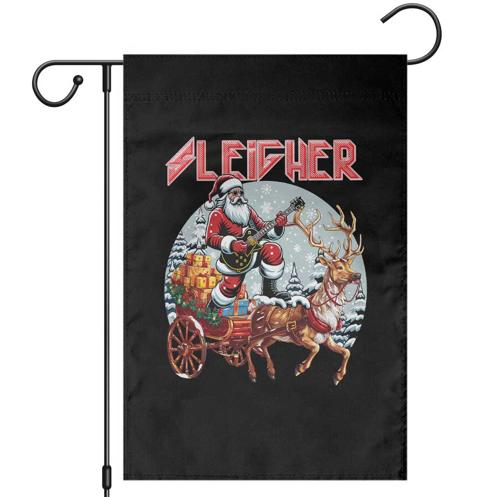 Funny Santa Heavy Metal Christmas Garden Flag Sleigher Xmas Rock & Roll - Wonder Print Shop