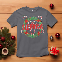 Funny Christmas Heavy Metal T Shirt Sleigher Xmas Pentagram Candy Cane - Wonder Print Shop