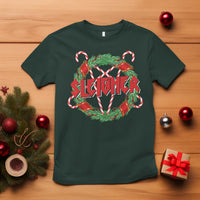 Funny Christmas Heavy Metal T Shirt Sleigher Xmas Pentagram Candy Cane - Wonder Print Shop