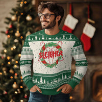Funny Christmas Heavy Metal Ugly Christmas Sweater Sleigher Xmas Pentagram Candy Cane - Wonder Print Shop