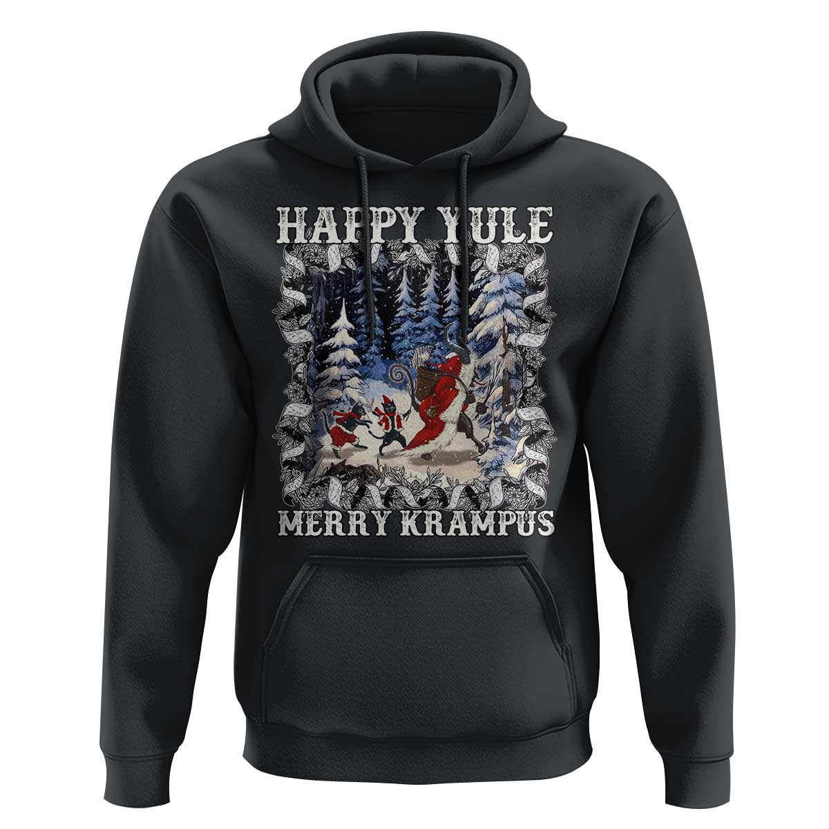 Happy Yule Merry Krampus Hoodie Vintage Krampus Black Cat
