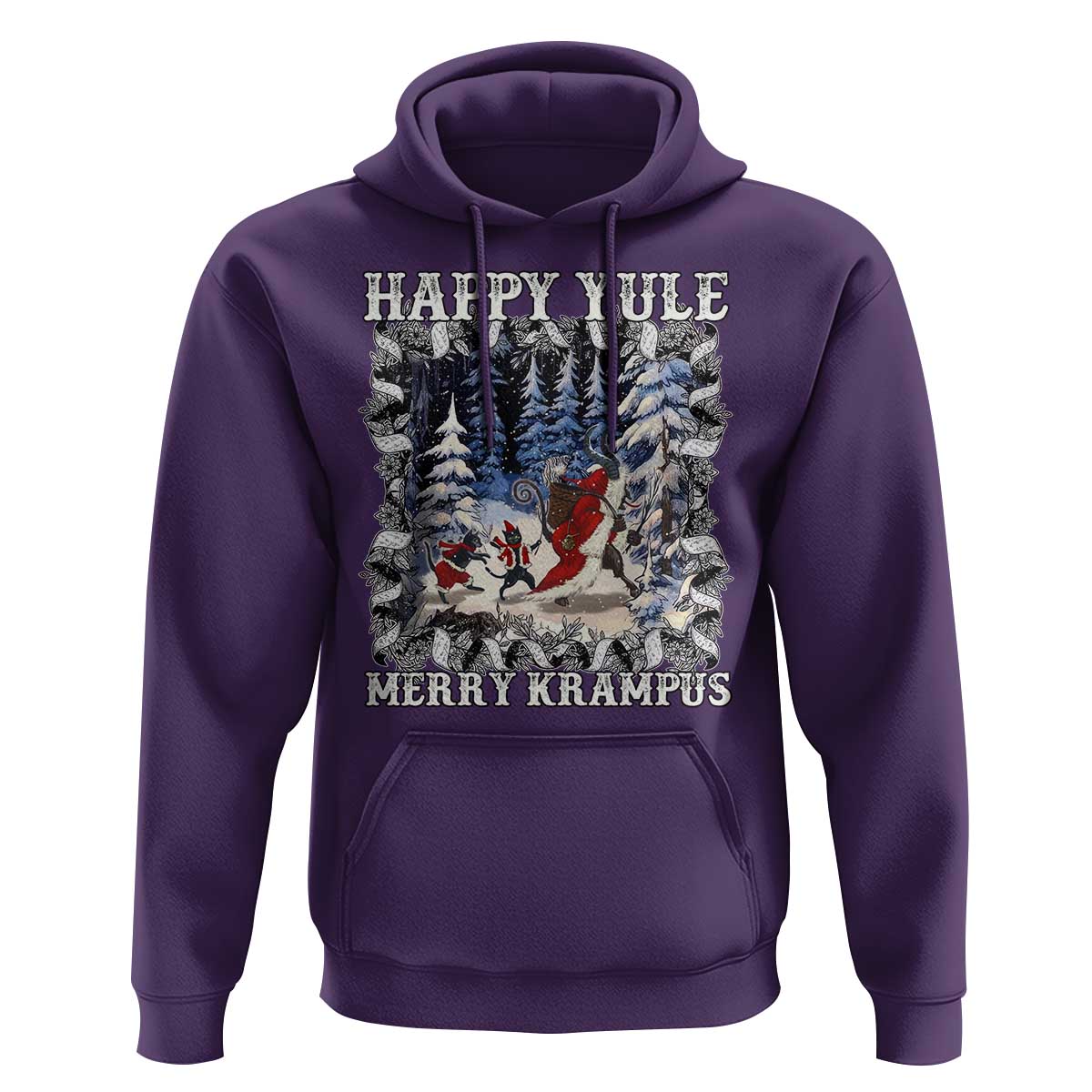 Happy Yule Merry Krampus Hoodie Vintage Krampus Black Cat