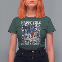Happy Yule Merry Krampus T Shirt For Women Vintage Krampus Black Cat - Wonder Print Shop