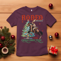 Western Christmas T Shirt Rodeo Around The Christmas Tree Cowgirl - Wonder Print Shop