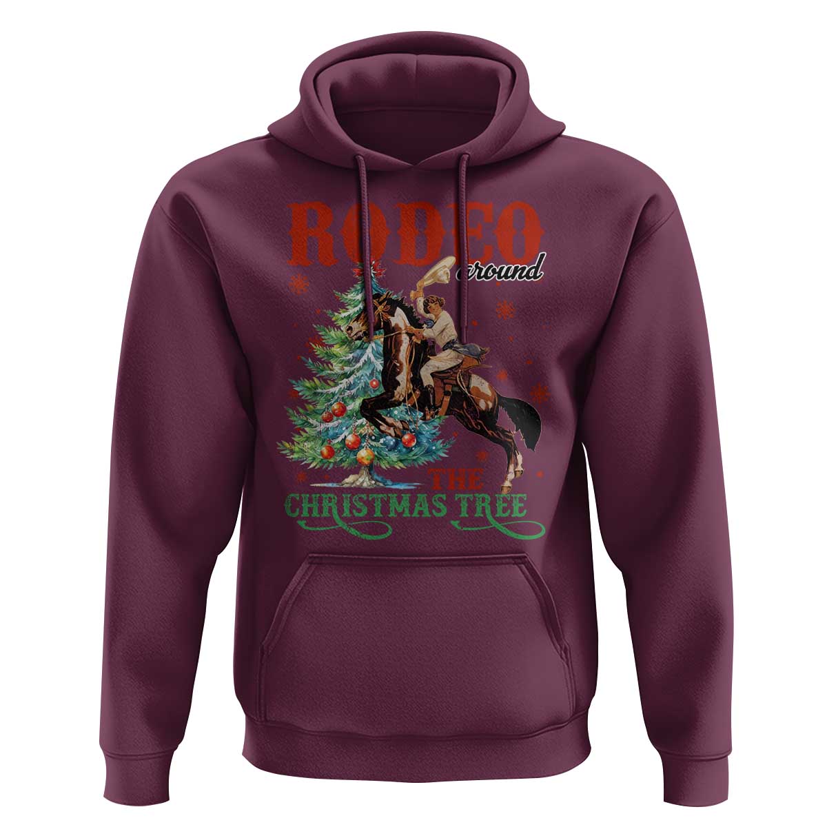 Western Christmas Hoodie Rodeo Around The Christmas Tree Cowgirl